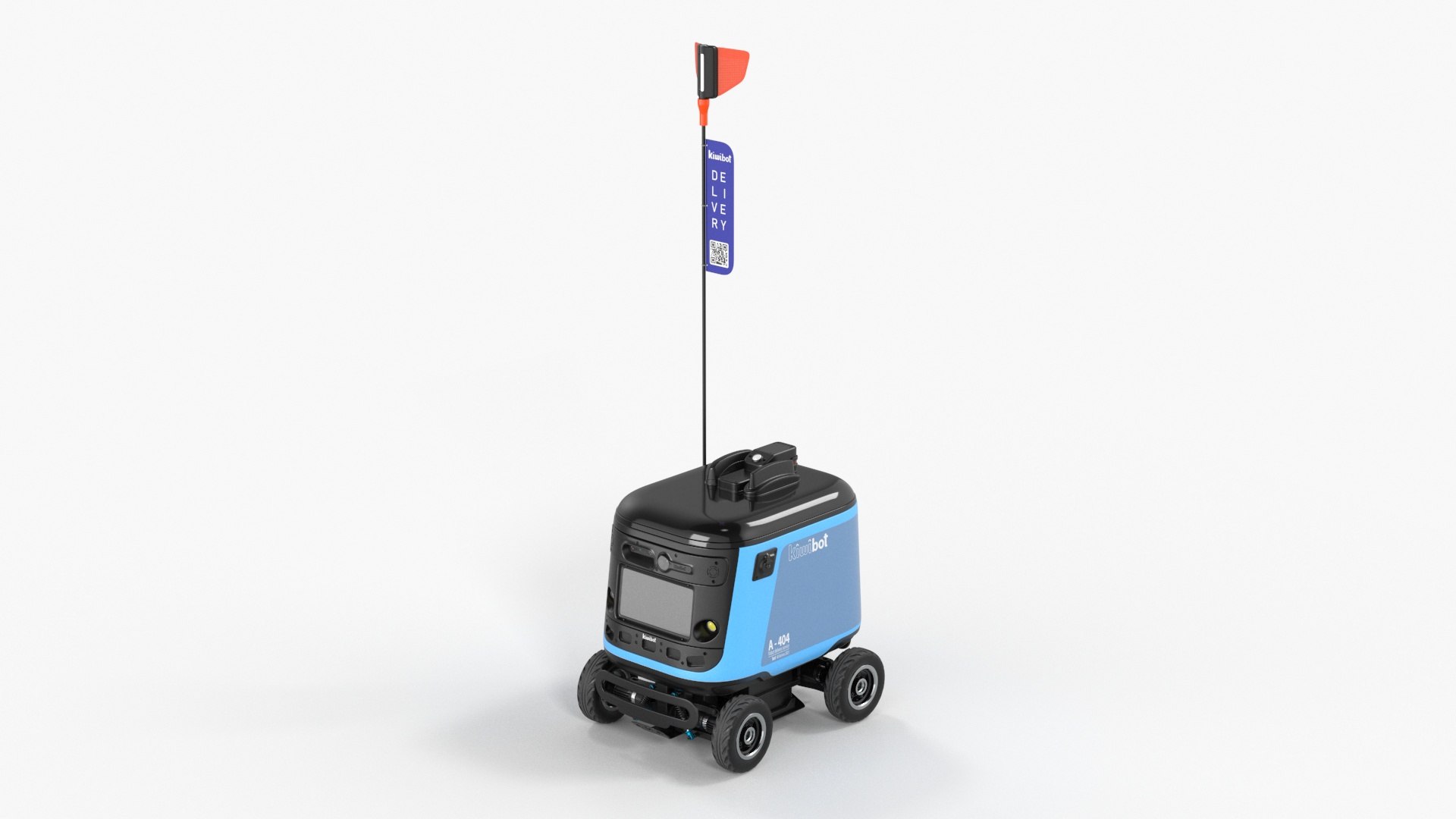 Sleeping Delivery Robot Kiwibot Cyan 3D model preview