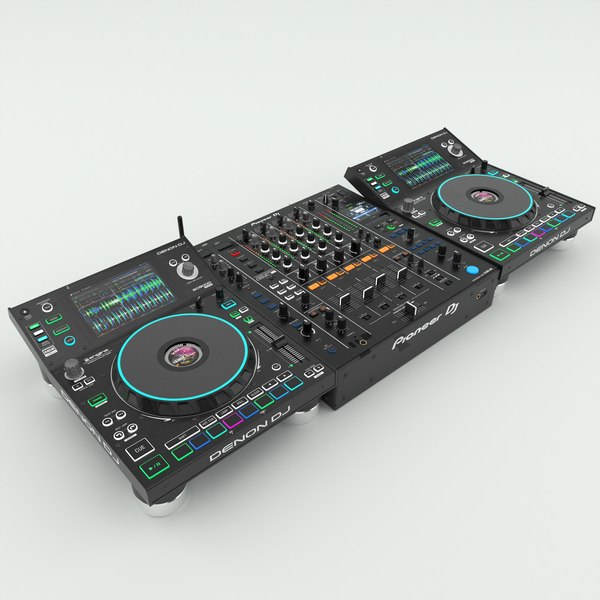 modelo 3d Denon DJ Media Player SC5000 PRIME y mezclador Pioneer DJM-A9 -  TurboSquid 2121800
