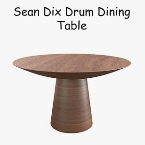 3d model sean dix drum dining table