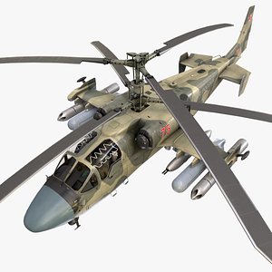 3D Kamov Ka-52 Alligator Camo Basic Animation model