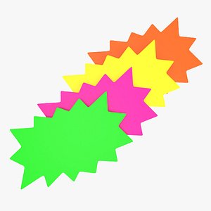 Store sale paper color card set 3D model