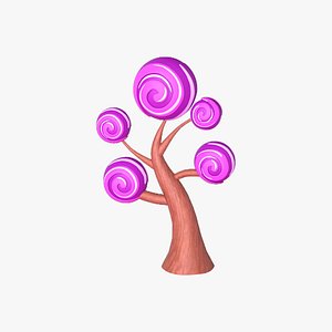 Cartoon Candy Tree 4 3D model