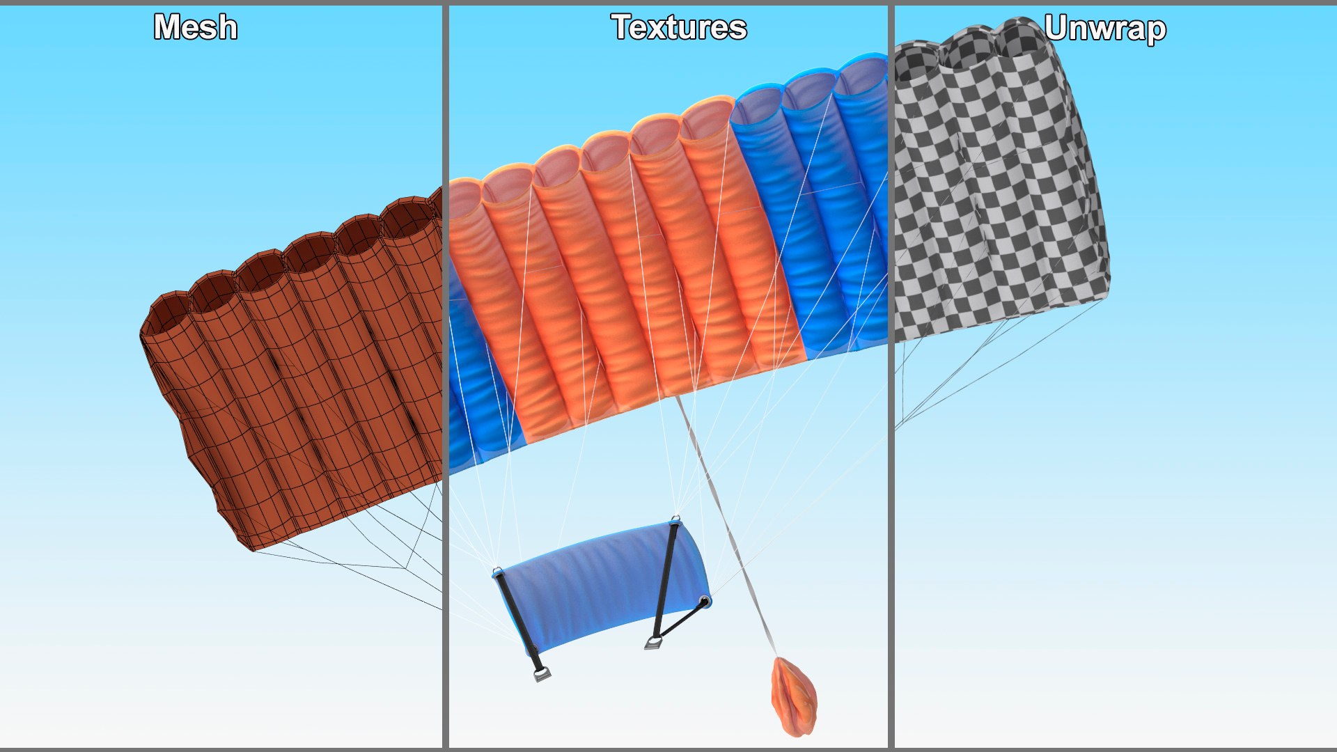 3D Ram Air Parachute - TurboSquid 2219456