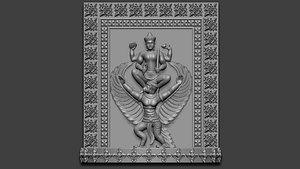 Lord Vishnu and Krud Angkor Art 3D model