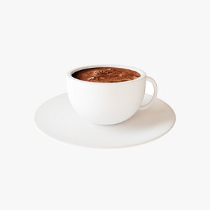 3D Cafe Hot Chocolate with Pattern - Includes Simple drag and drop Texture - 3D Asset model