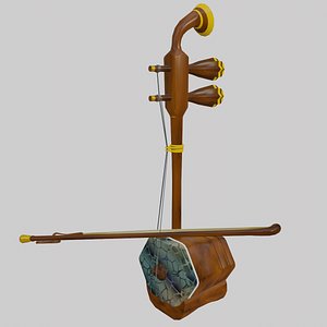 Erhu - Chinese Traditional Music Instrument Cartoon Cute Model