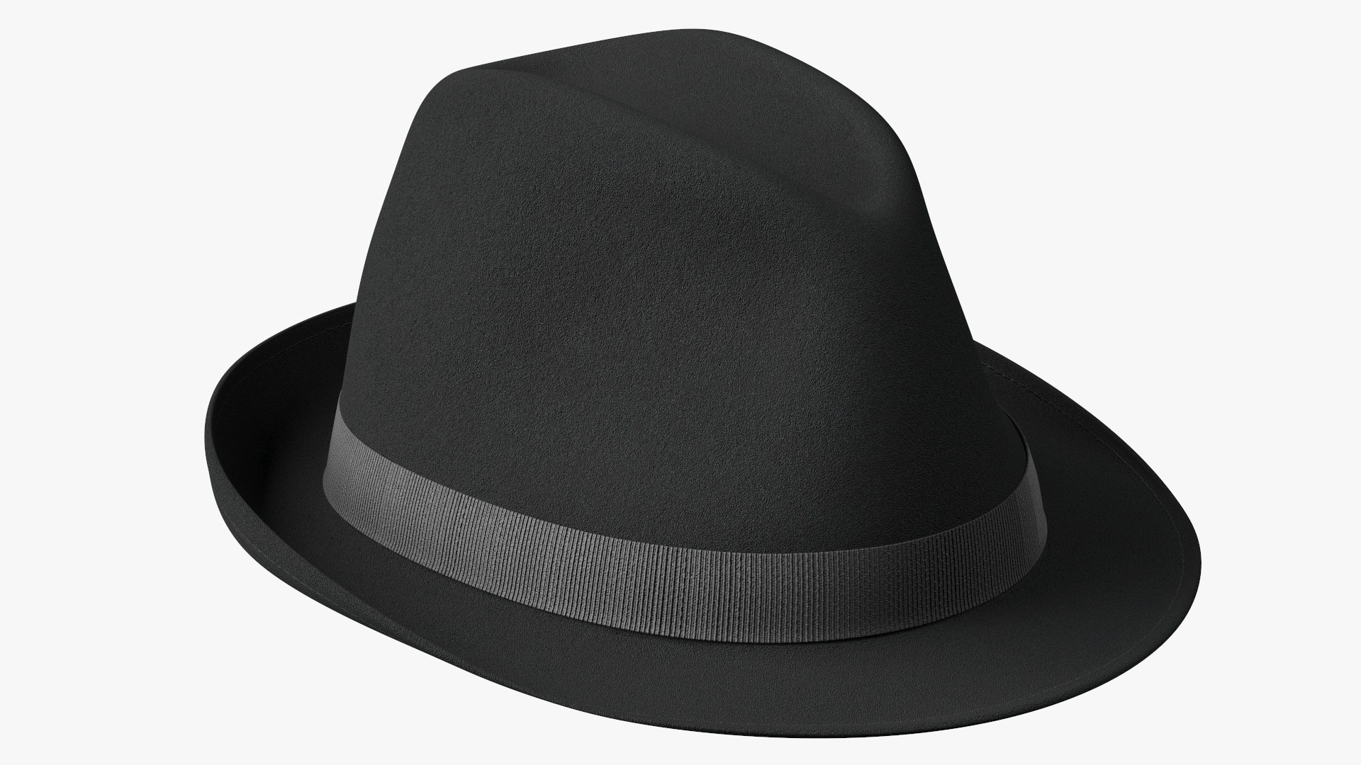 Black Fedora Hat 3D model preview