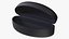 Étui à lunettes en cuir à coque dure noir ouvert