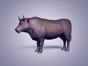 3D Bull Figurine