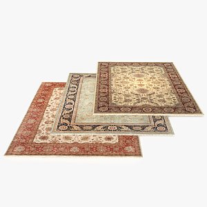 3D 3 Persian carpets, rug model