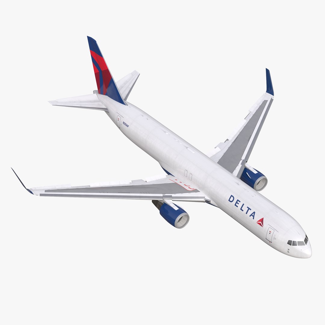 Boeing 767-300F Delta Air Lines Rigged 3D Model 3D model preview