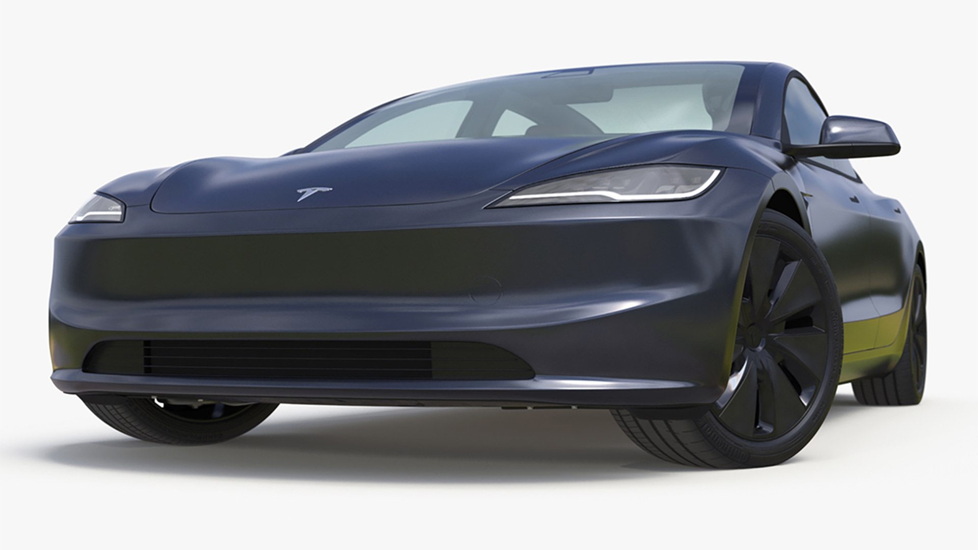 Tesla Model 3 2024 with Tesla Bot Rigged for Cinema 4D 3D model preview