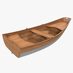 3d row boat modeled model