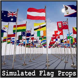Flags Package  250 Flags 3D model