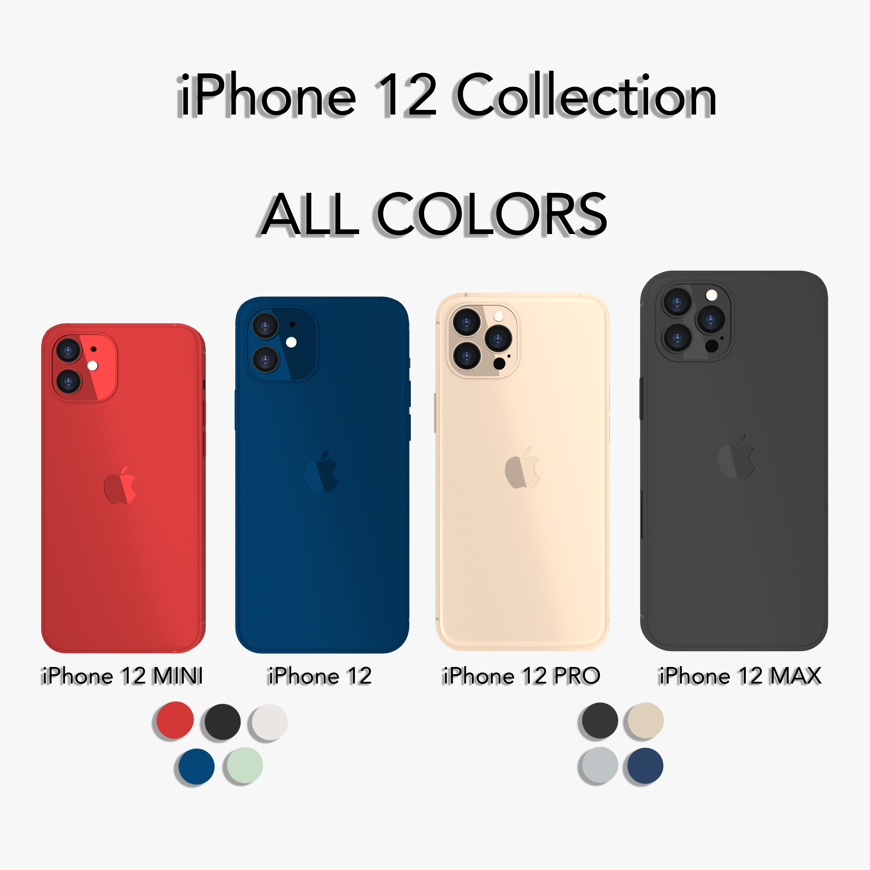 3D model 12 colors iphone - TurboSquid 1638938