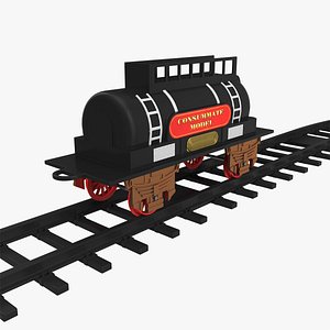toy train tank rails 3D model