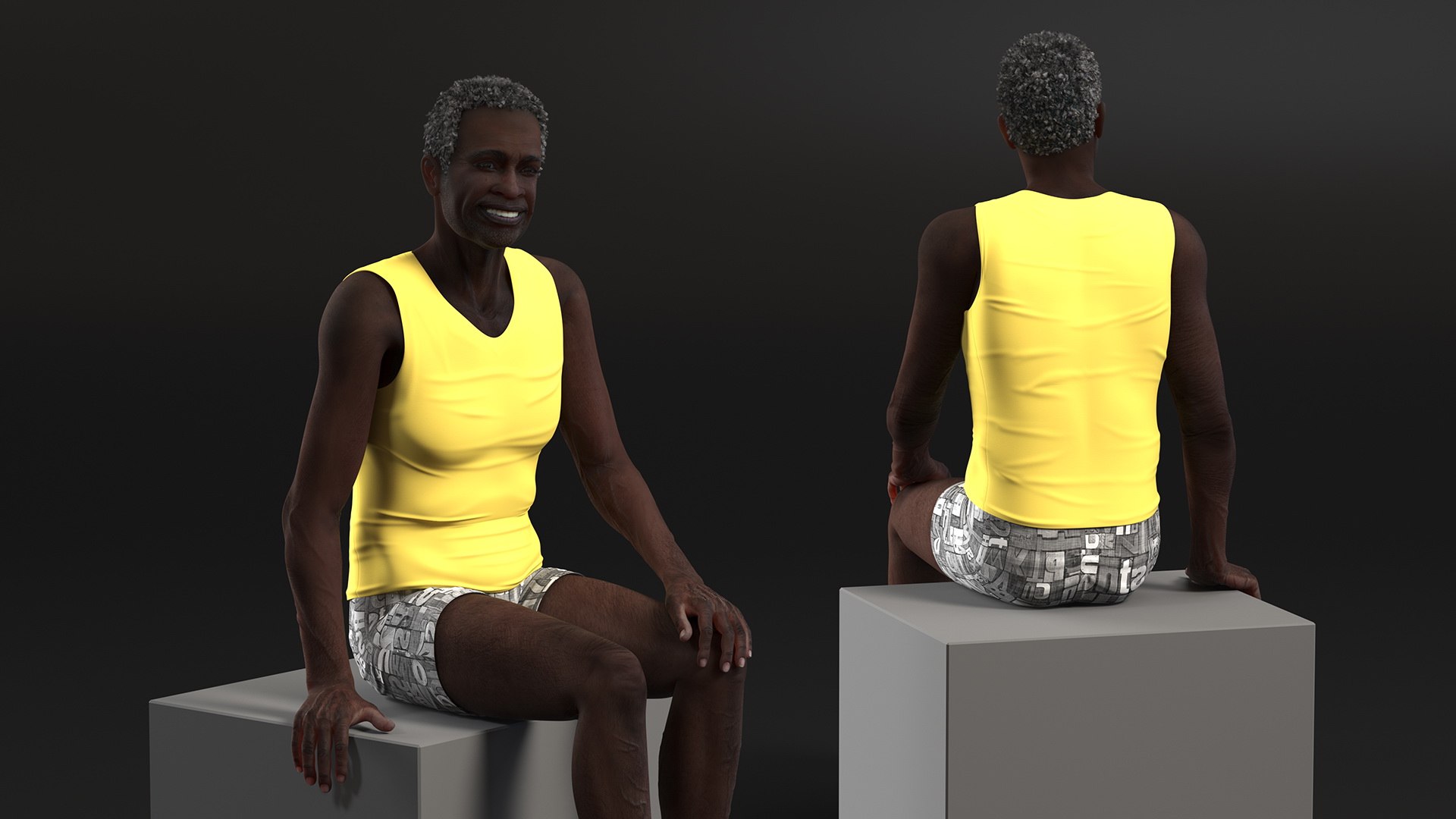 3D Afro American Old Gentleman in Sleeping Suit Sitting https://p.turbosquid.com/ts-thumb/Z5/9IAEYe/8Q/afroamericanoldgentlemaninsleepingsuitsitting3dmodel007/jpg/1673914205/1920x1080/fit_q87/95e3b3da09ee37ff054a8eaa3d9deb6971d6ad97/afroamericanoldgentlemaninsleepingsuitsitting3dmodel007.jpg