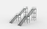 steel staircase 03 3D model