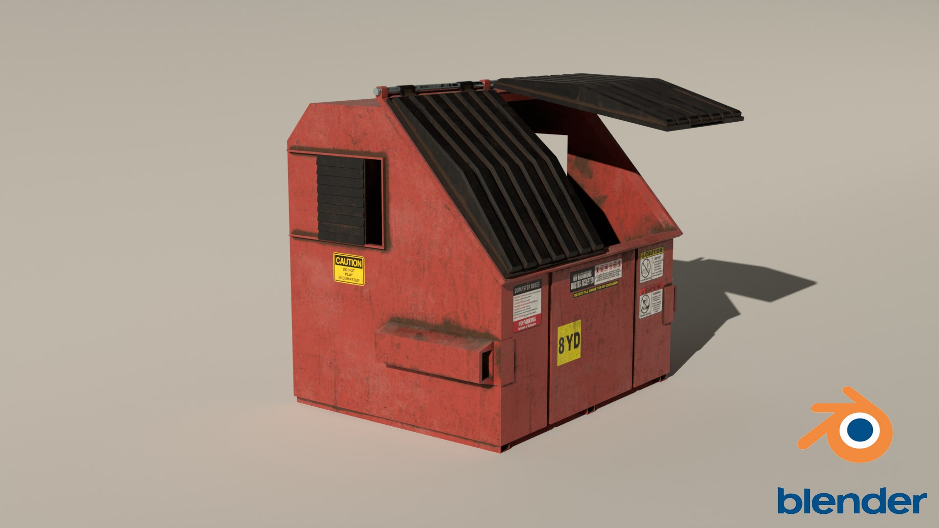 Red Dumpster 8yard New-Dirty 3D model https://p.turbosquid.com/ts-thumb/Z5/Fu7q0V/Yp/red_dumpster_dirty_blender_engine_view/png/1701253008/1920x1080/fit_q87/3f331a3a4c1801640d87f72b9a606286c05e6f3d/red_dumpster_dirty_blender_engine_view.jpg