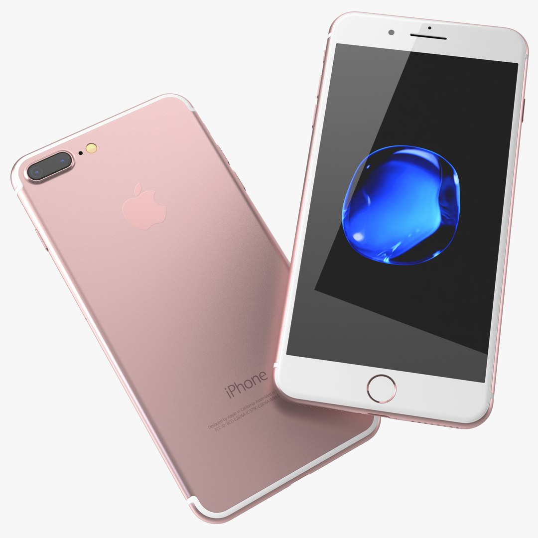 Apple IPhone 7 Plus Rose Gold 3D Model 3D model preview