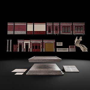 MODULAR WALL INTERIOR EXTERIOR KIT 05 3D model