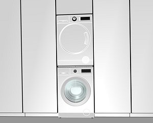 3D washing machine dryer condenser