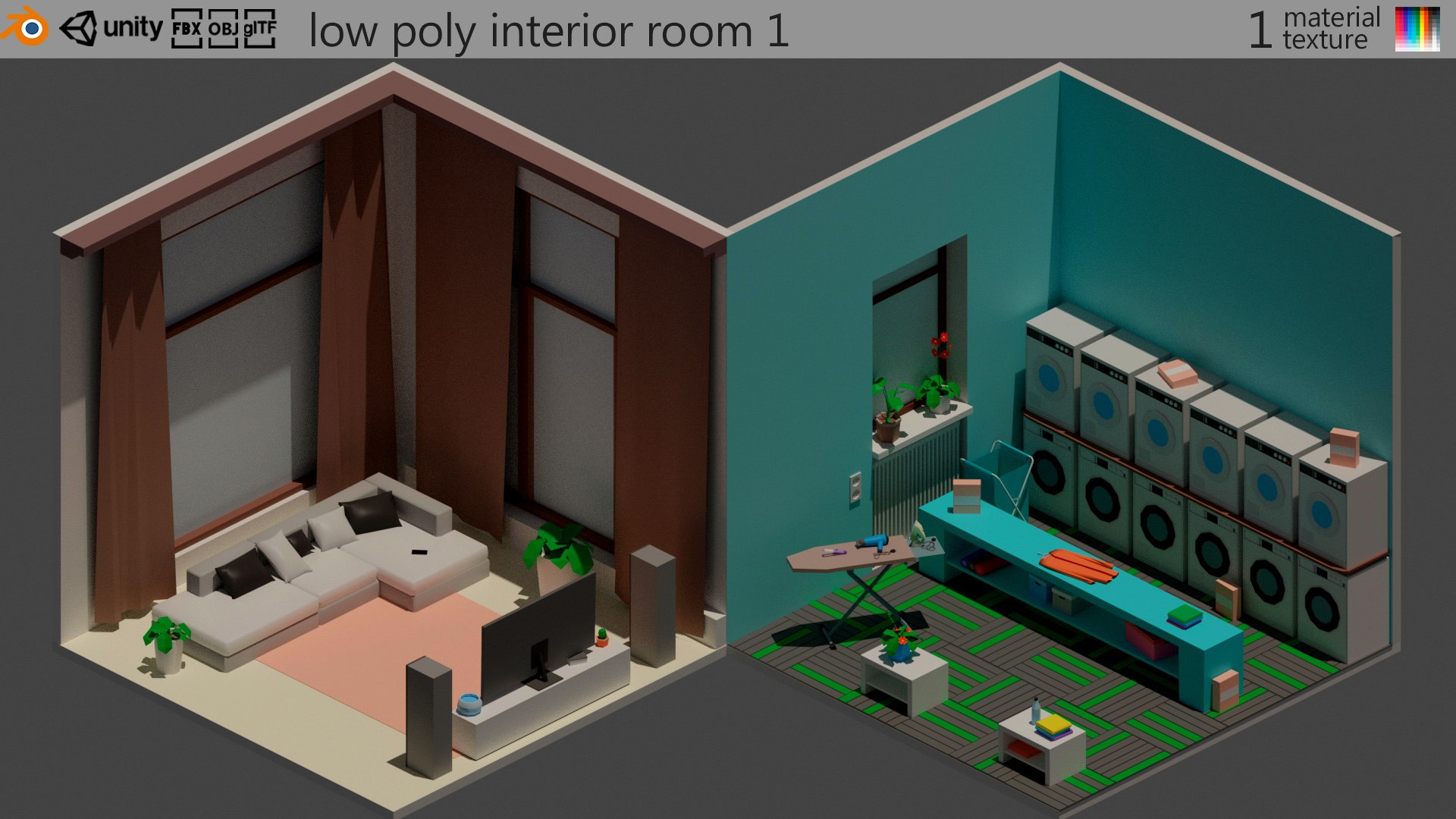 3D model room 1 Low-poly 3D model - TurboSquid 1892801