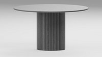 Gray Fluted Round Dining Table
