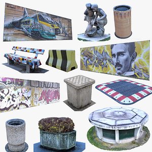 Street elements scanned II model