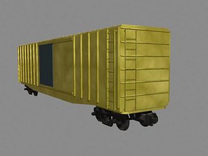 3d railroad boxcar freight model