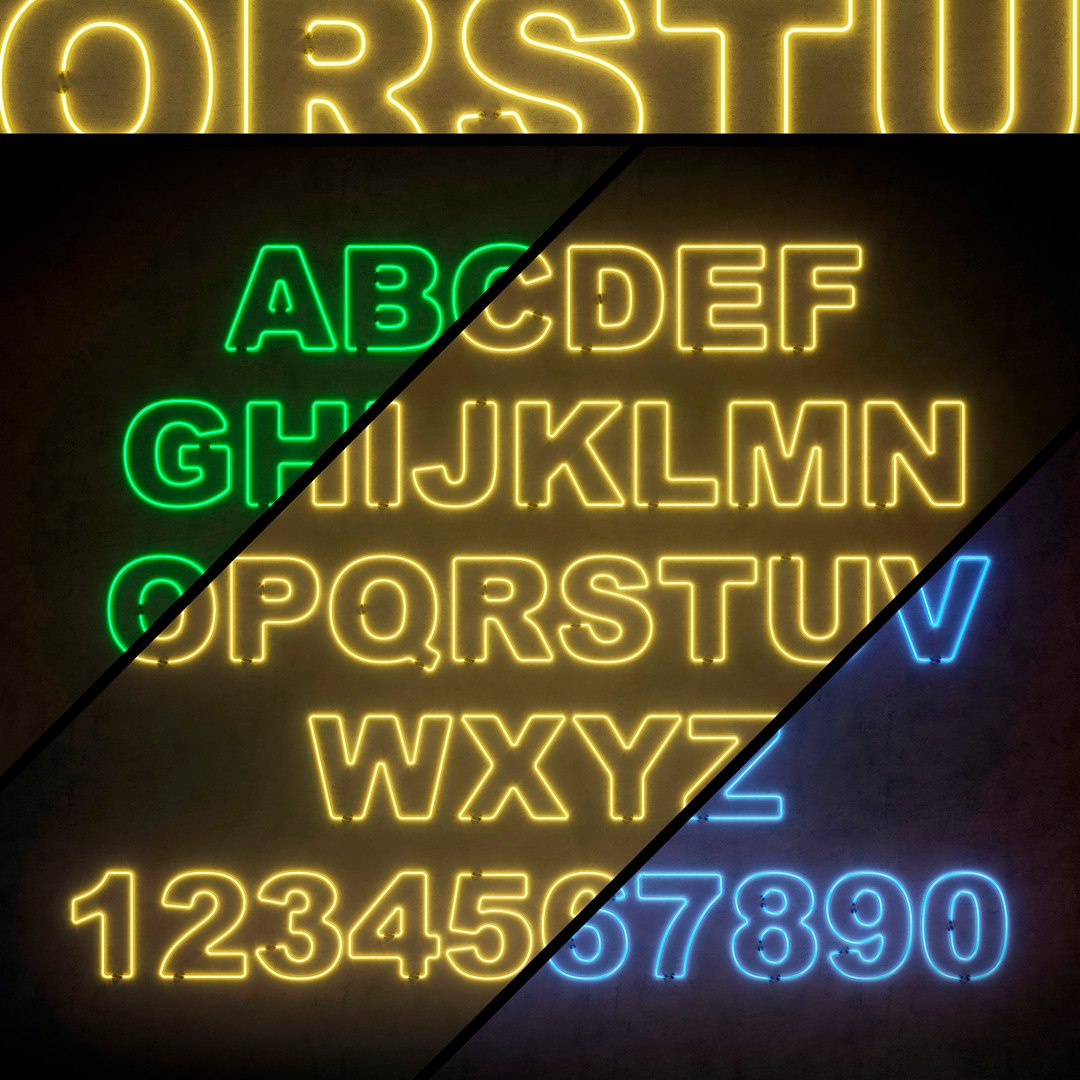 3D Light Modules Set 80 Neon Alphabet - TurboSquid 1798976