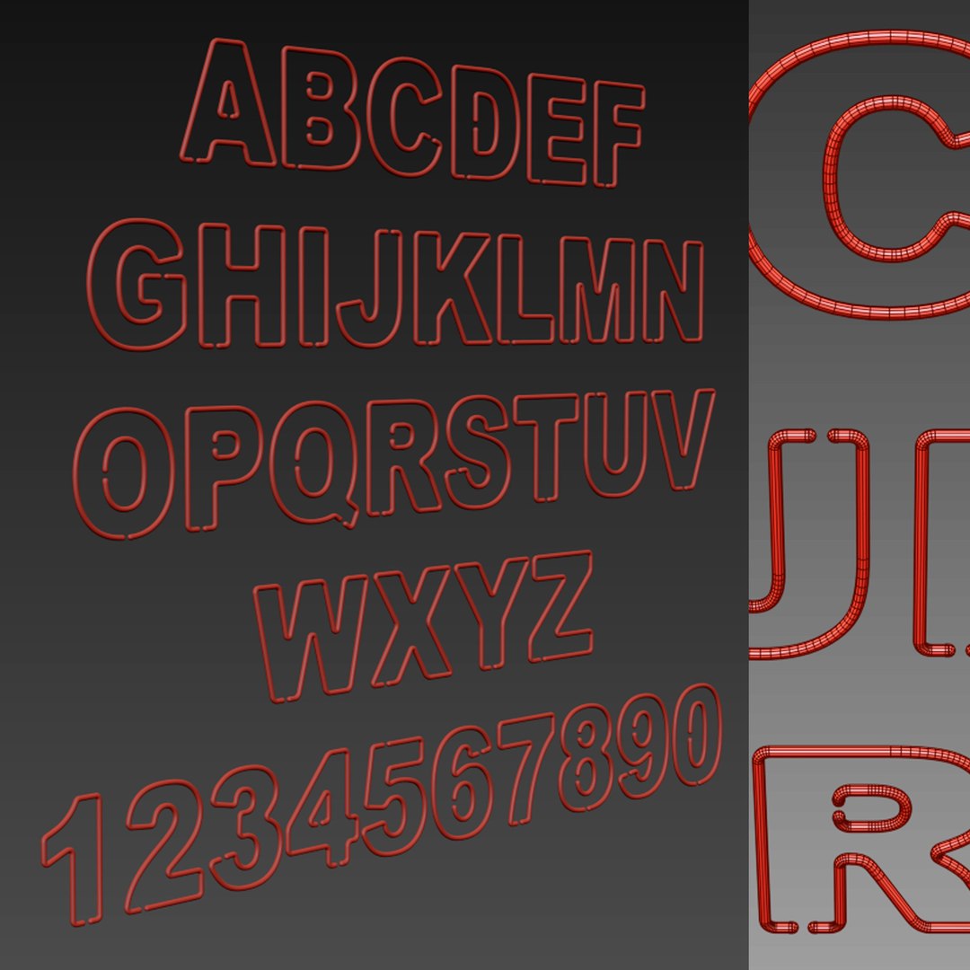 3D Light Modules Set 80 Neon Alphabet - TurboSquid 1798976