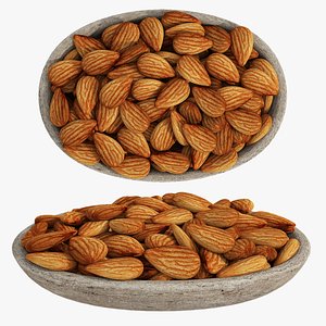 3D Almond stone bowl