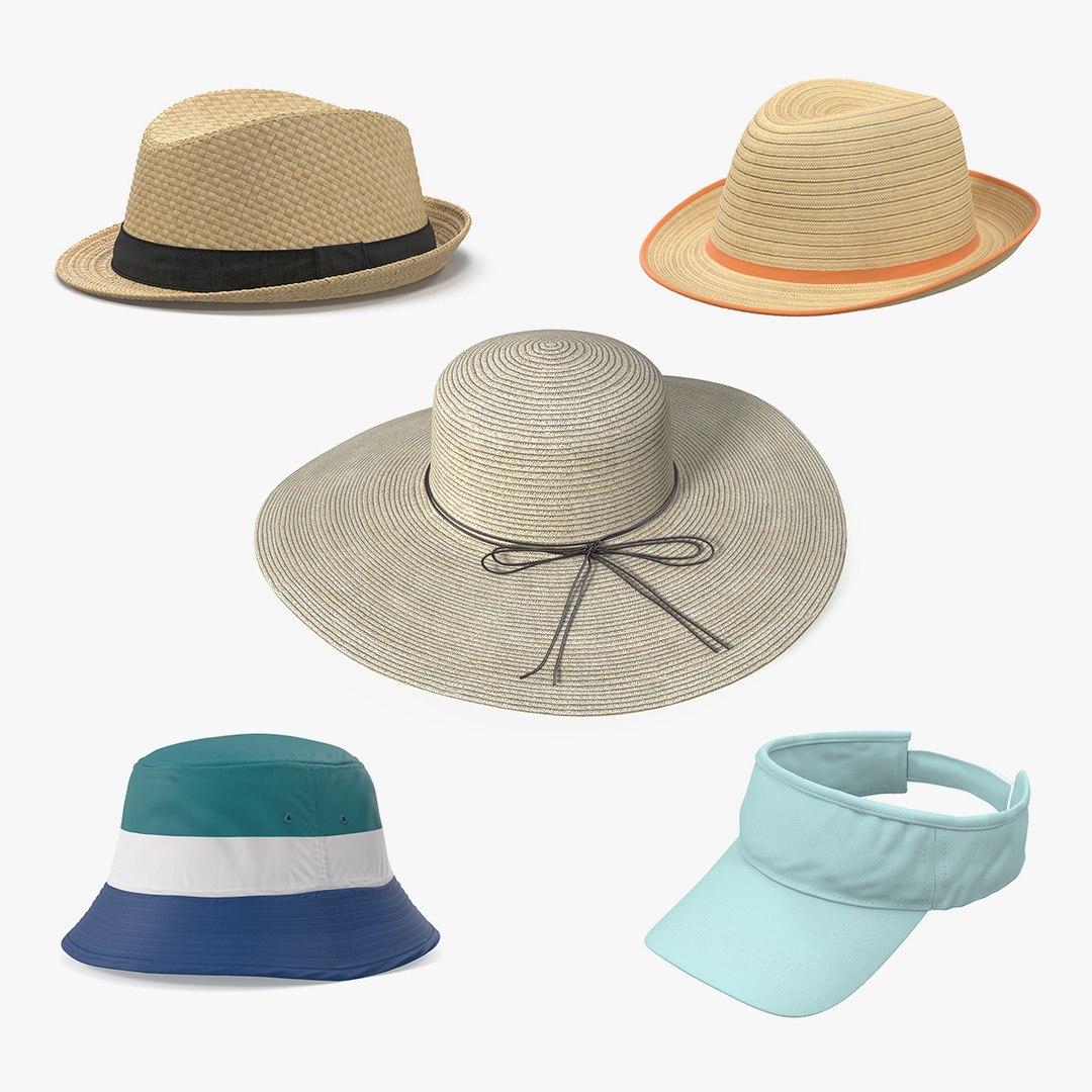 Summer Headwear Collection 3D model preview