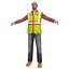 rigged worker man 3d model
