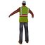rigged worker man 3d model