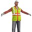 rigged worker man 3d model