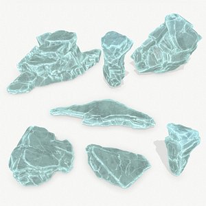 3D ice rocks set 02