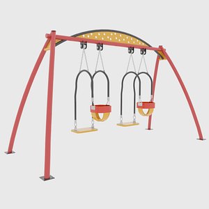 Playground Metal Double Swing - 02 3D model
