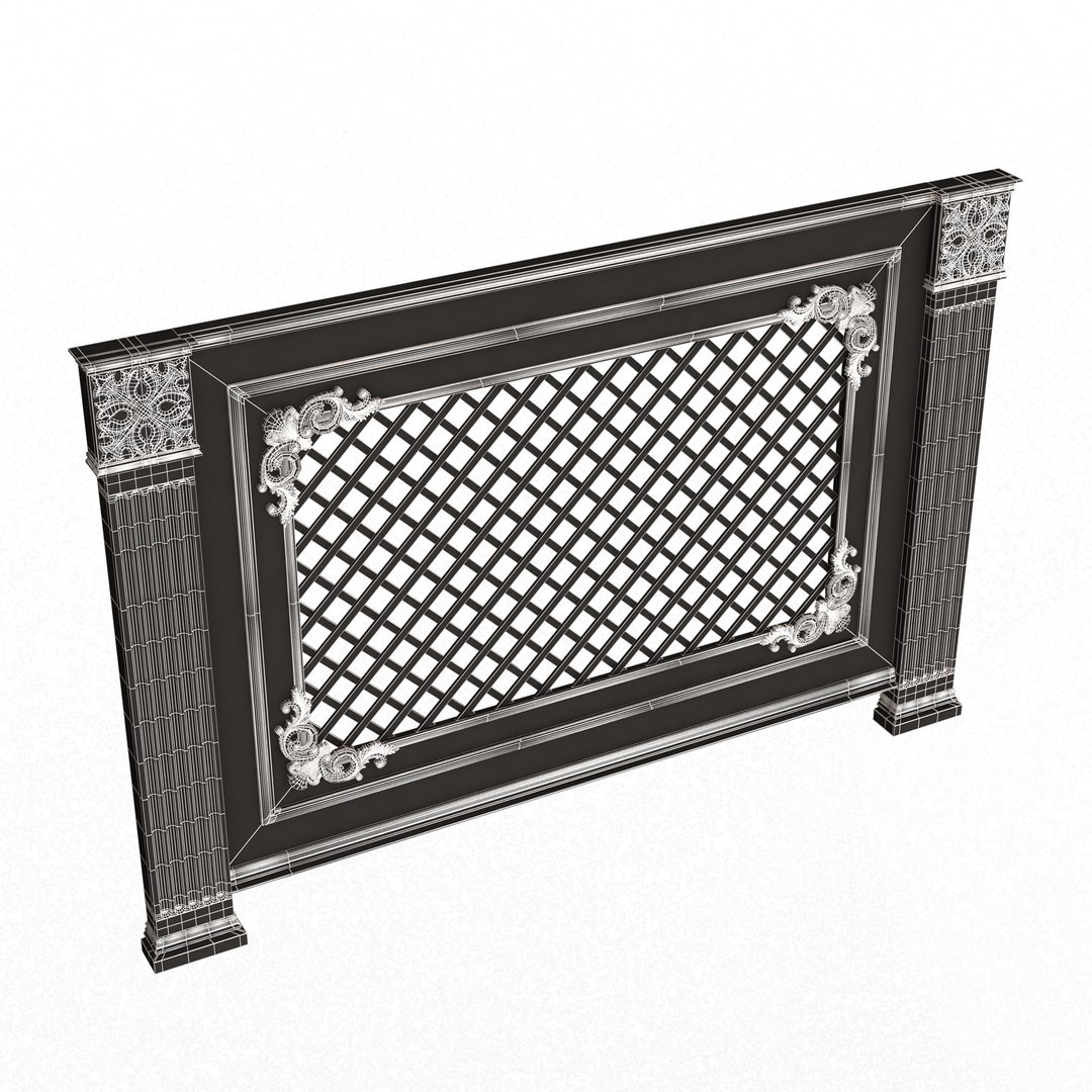 Radiator Cover Decorative Screening Grille Panel 01 3D Model ...