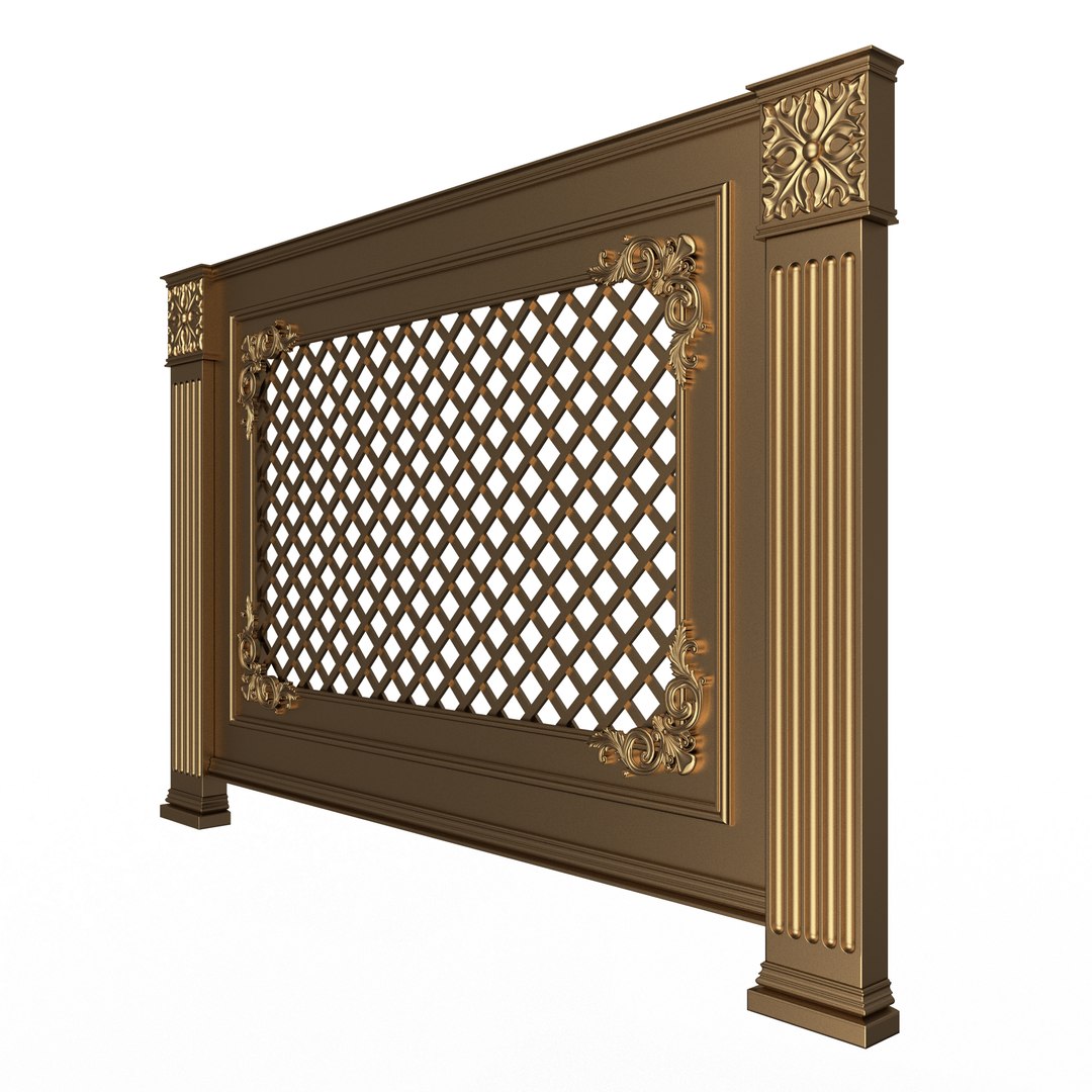 Radiator Cover Decorative Screening Grille Panel 01 3D Model ...