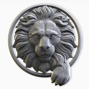 lion head circle 3D model