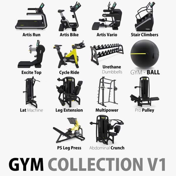 Gym Equipment Collection - Full Set 3D model