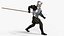Modèle 3D low-poly truqué de soldat conquistador