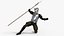Modèle 3D low-poly truqué de soldat conquistador