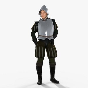 Conquistador Soldier Rigged Low-poly 3D model