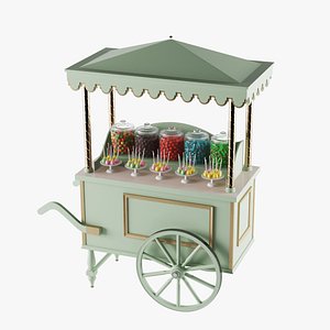 Candy Cart With Sweets 3D