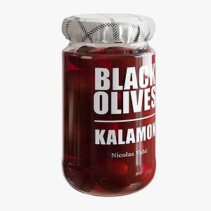 3D realistic kalamon olives model