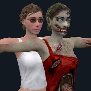 zombie girl 3D model
