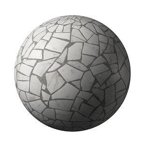 Floor Mosaic Crackle Marble on Graphite 05